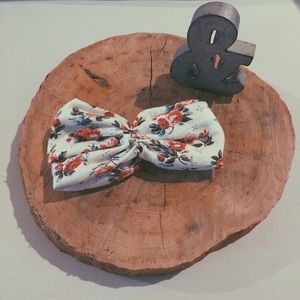 Handmade FLORAL HEADBAND BURGUNDY, GREEN, WHITE